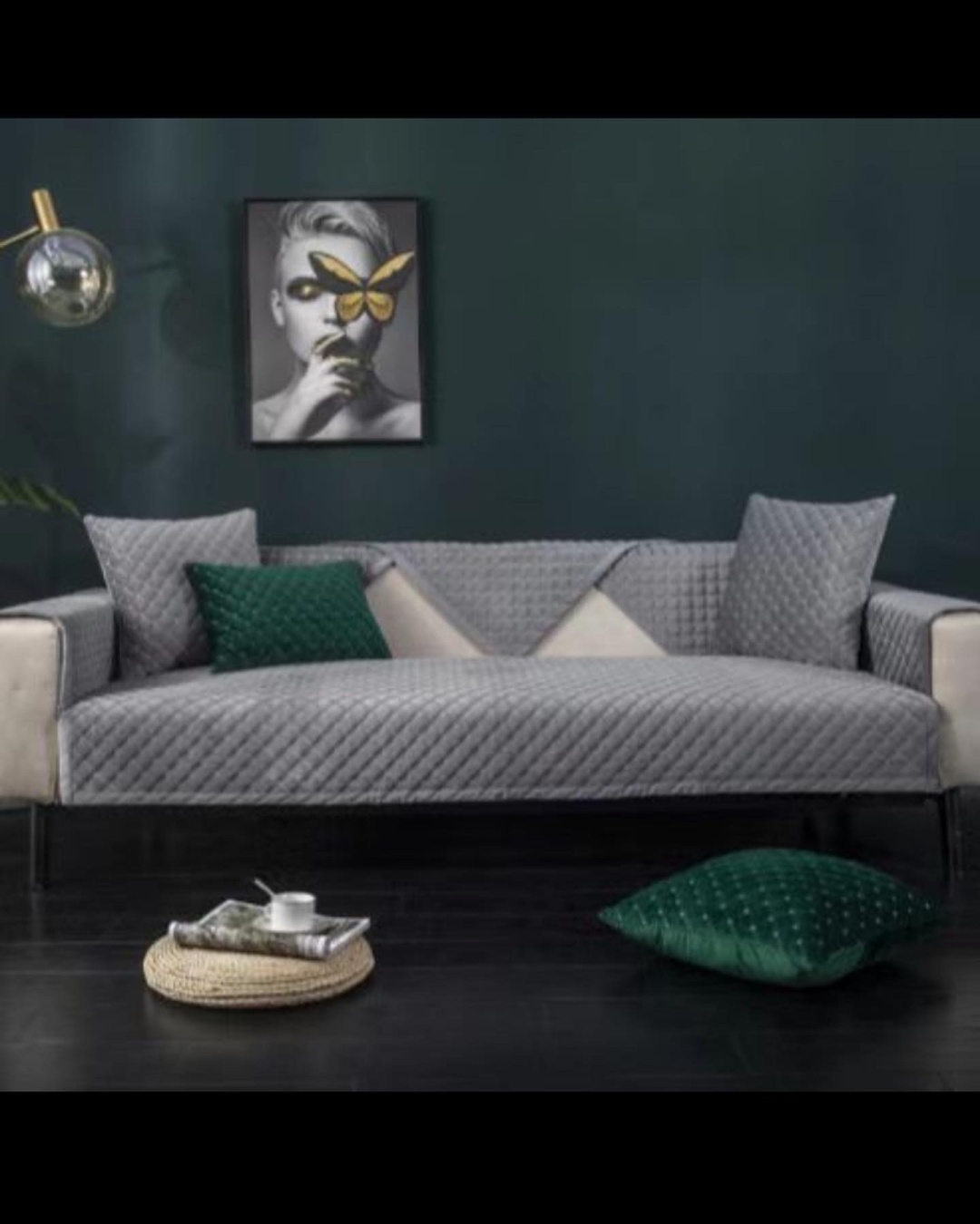 Makhome дивандек для дивана Мелкий ромб серый 90x300