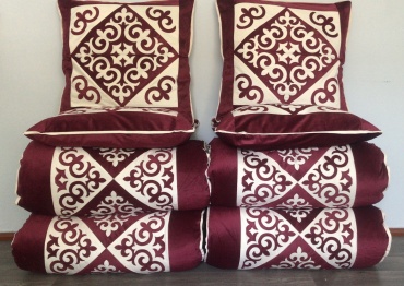 Комплект корпе с подушками 220x80 см, вата, красный