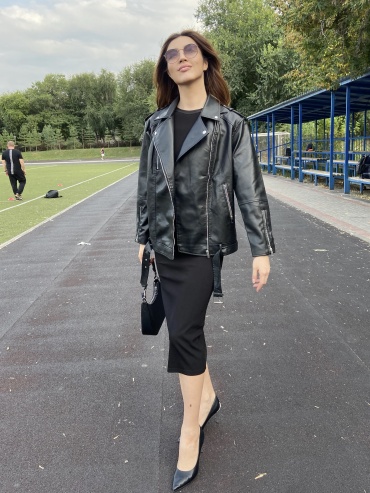 Кожаная куртка TOMIRIS JACKET черный