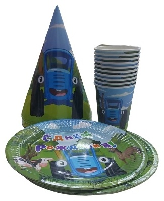PARTY декорация для праздника Синий трактор 30 шт