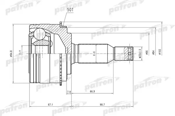 PATRON шрус PCV2006