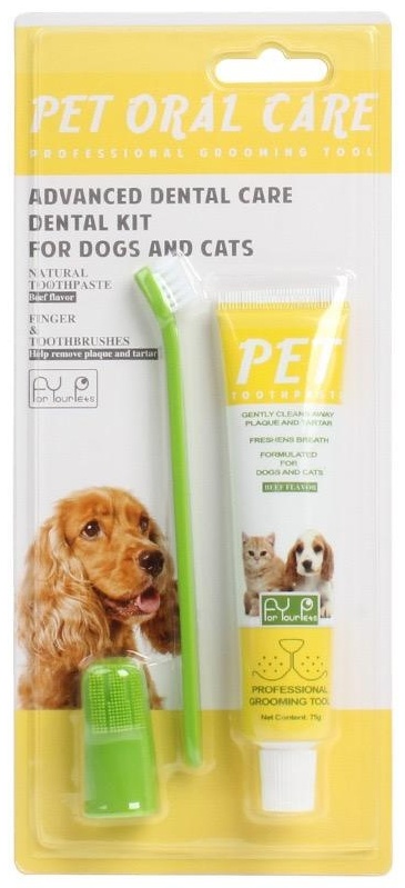PET Набор зубная паста, зубная щетка, напальчник 4543 3 предмета