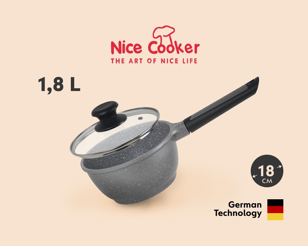 Ковш 1.8 л, Nice Cooker PLAS-85118N (GR) мраморная крошка