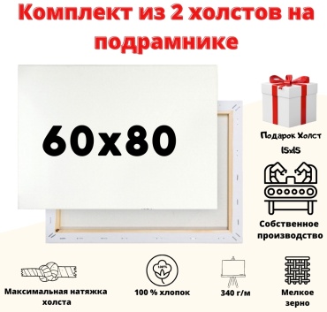 Набор холстов ArtHouse 80x60 см 2 шт
