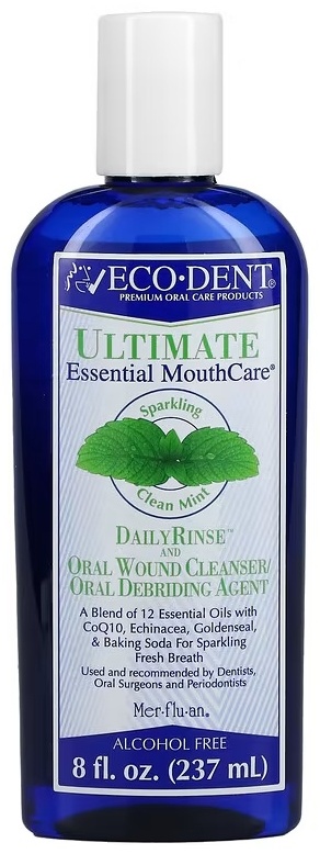 Eco-Dent Ultimate Essential MouthCare, Sparkling Clean Mint ополаскиватель мятный 237 мл