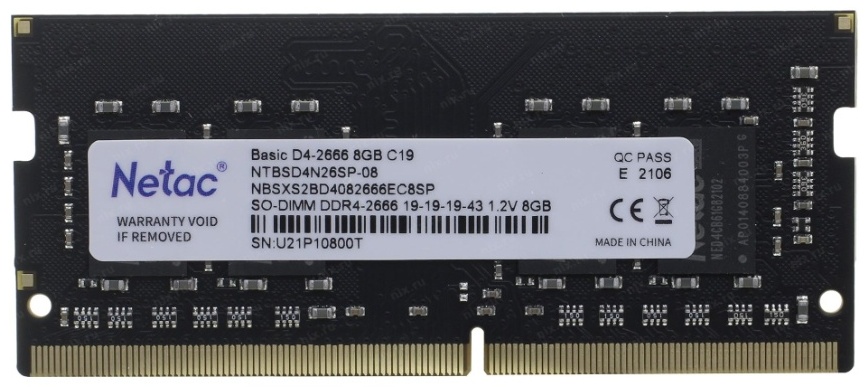 Оперативная память Netac Basic NTBSD4N26SP-08 8 Гб