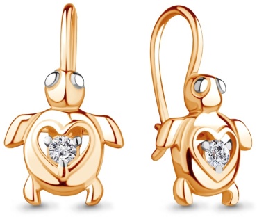Серьги AQUAMARINE 48866А.6 вес 1.3 г серебро, фианит