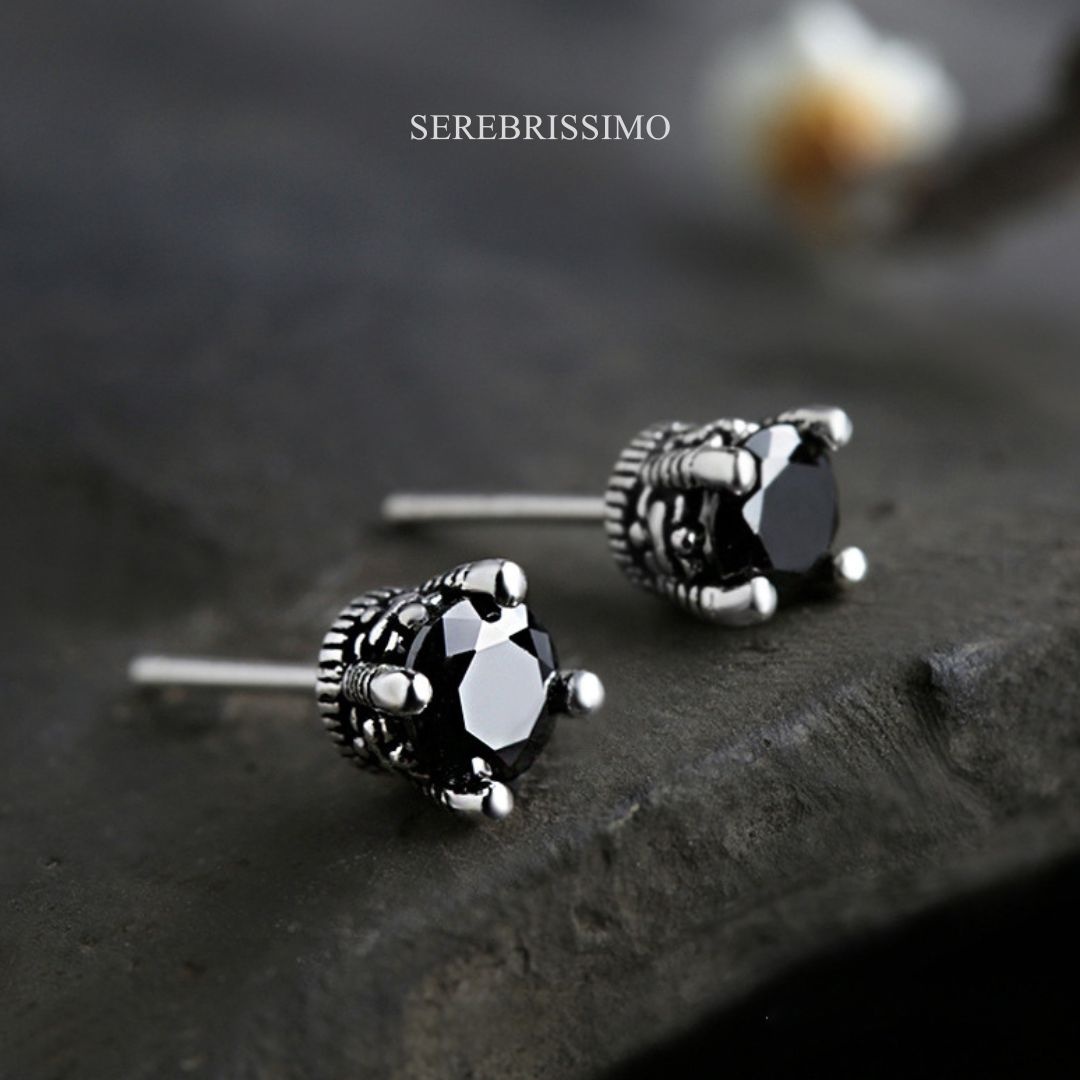 Серьги Serebrissimo S925-8-007 вес 0.8 г серебро, циркон