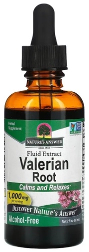 Valerian, Fluid Extract, Alcohol-Free, 1,000 mg раствор 60 мл