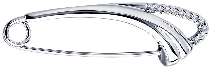 Булавка Diamant 94-140-00639-1 вес 1.6 г серебро, фианит