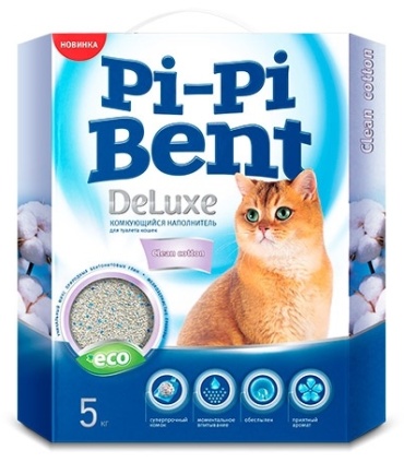Pi-Pi-Bent Deluxe Clean Cotton комкующийся с ароматом хлопка 5 кг