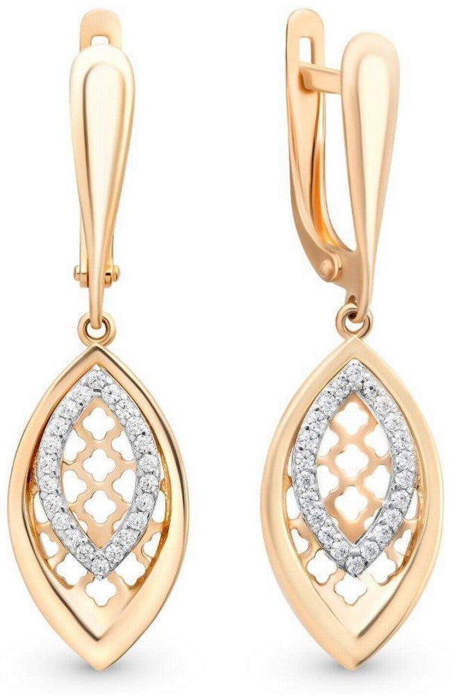 Купить Серьги Атолл 20777 вес 3.47 г золото, фианит в кредит в Алматы ...