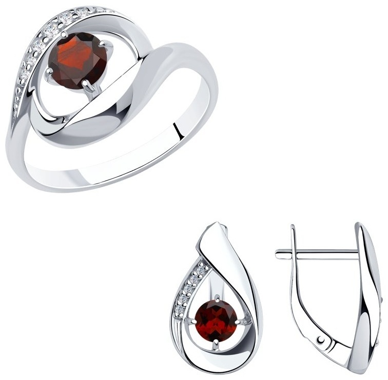 Diamant 94-310-00695-2-94-320-00695-2 вес 5.24 г серебро, гранат