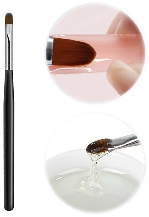Nail Art Brush кисть закругленная Brashgel синтетика 1 шт