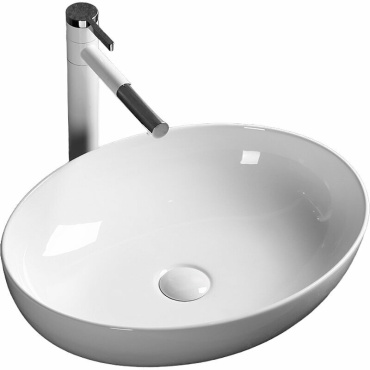 Раковина Cerutti SPA CR0019 накладная овальная 51.30х39.50 см, фарфор