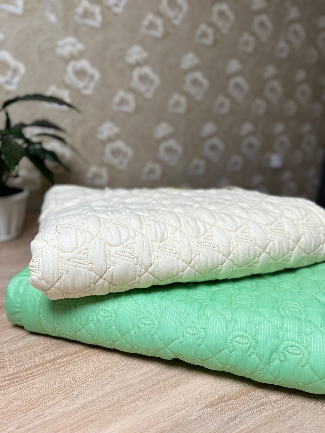Покрывало LAVANDA 180х220 см, хлопок, муслин, зеленый