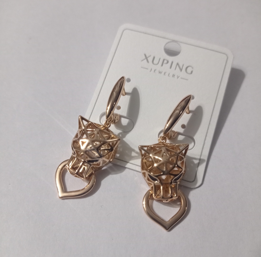 Серьги Xuping Jewelry медицинская сталь, медицинское золото, без вставок