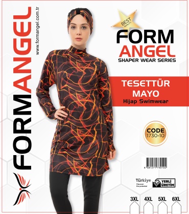 Купальник буркини Form Angel черный, оранжевый