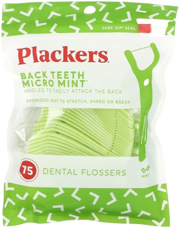 Plackers Back teeth Micro mint Мята 75 шт