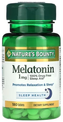 Nature's Bounty Melatonin, 1 mg, 180 таблеток