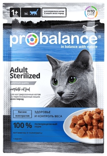 Probalance Adult Sterilized кусочки в соусе мясное ассорти 85 г 5 шт