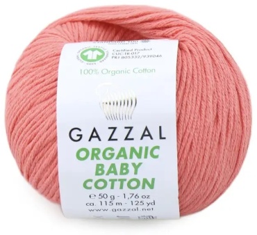 Моток GAZZAL GAZZAL ORGANIC BABY COTTON коралловый 515 м 50 г
