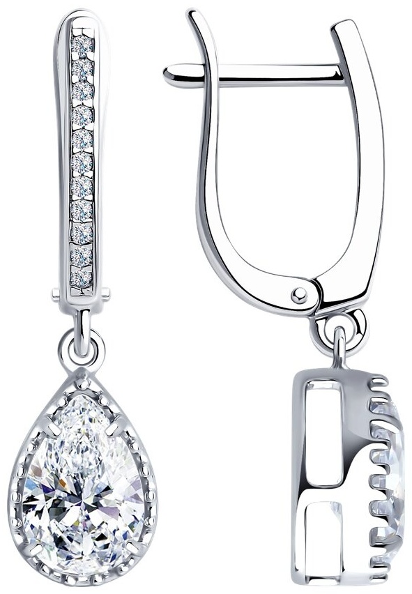 Серьги SOKOLOV EAR-SO-925-915681 вес 3.55 г серебро, фианит