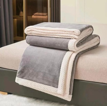 Плед A-Home 200х220 см, хлопок, шерсть, белый, серый
