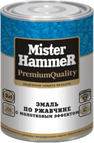 КВИЛ эмаль глянцевая Mister Hammer по ржавчине с молотковым эффектом 0.8 кг, тон бронзовый