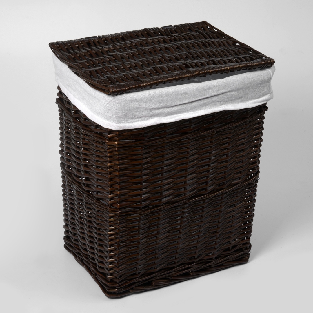 WasserKRAFT корзина для белья 35x47x55 см, текстиль, полиэстер, ивовая лоза