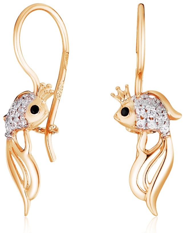 Серьги Lucente 1829086 вес 1.05 г золото, цирконий