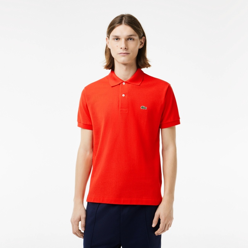 Поло LACOSTE светло-красный