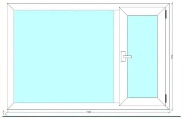 Пластиковое окно Exproff одностворчатое 102x158 см, тип открывания поворотно-откидной