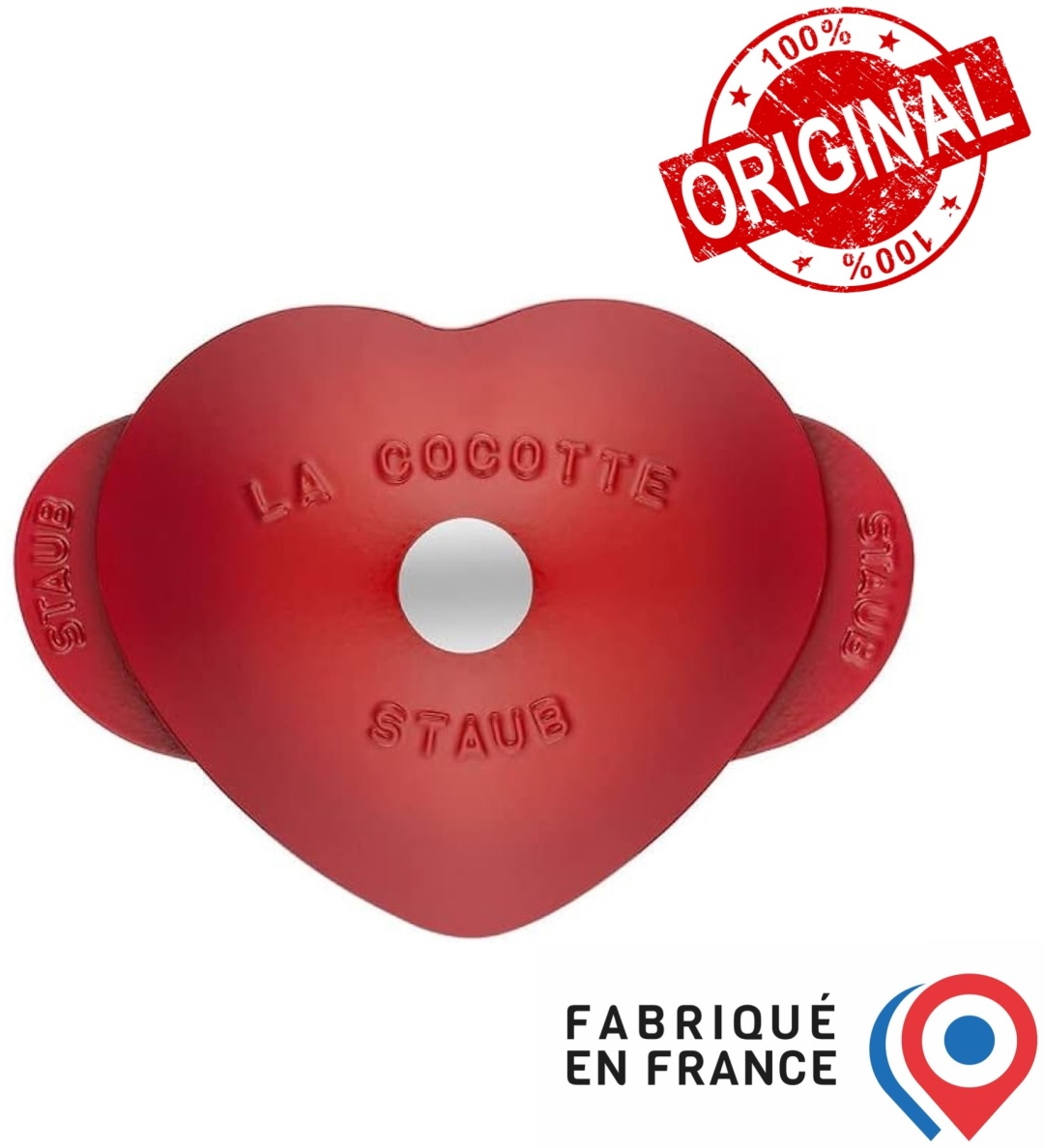 Кастрюля 1.75 л, Staub Heart Cherry 20 см чугун
