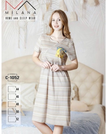 Ночная сорочка Milana Style коричневый, бежевый