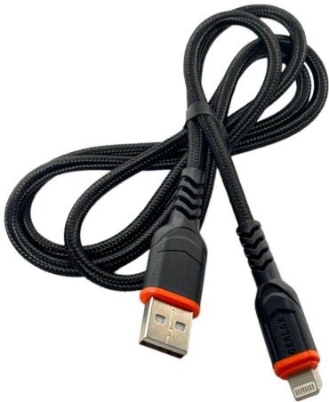 Кабель GERLAX Apple Lightning (M), USB 2.0 (M) черный