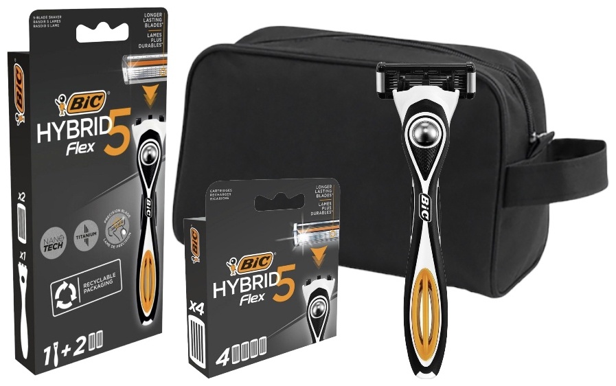 Bic flex 5 hybrid бритвенный станок 1 шт + сменные кассеты 6 шт