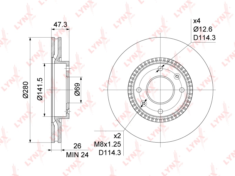 Диски LYNXauto передние BN1052