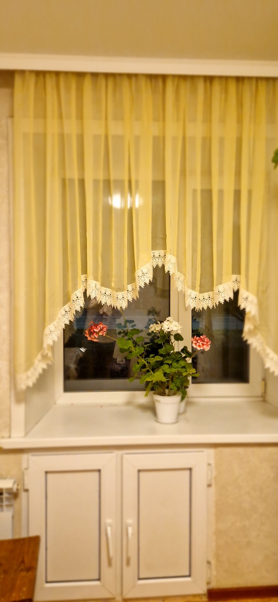 Тюль 350x145 см 1 шт, капрон, желтый