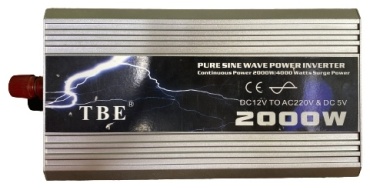 TBE автомобильный инвертор 2000-12-PS 220 В