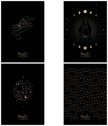 Общая тетрадь MESHU Black cat, 40 л, А5, клетка, мягкая обложка, 1 шт