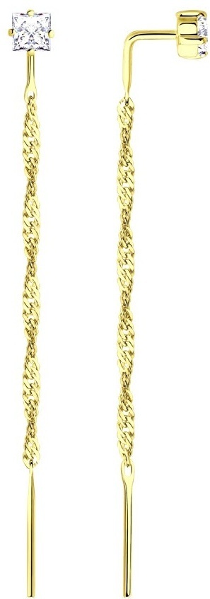 Серьги SOKOLOV EAR-SO-585-663513 вес 1.01 г золото, фианит
