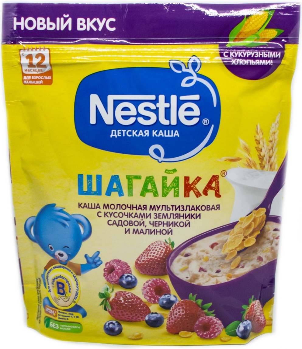 Купить Детская каша Nestlé Шагайка Мультизлаковая с Земляникой Черникой ...