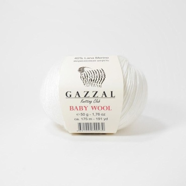 Клубок GAZZAL 801 белый 175 м 50 г