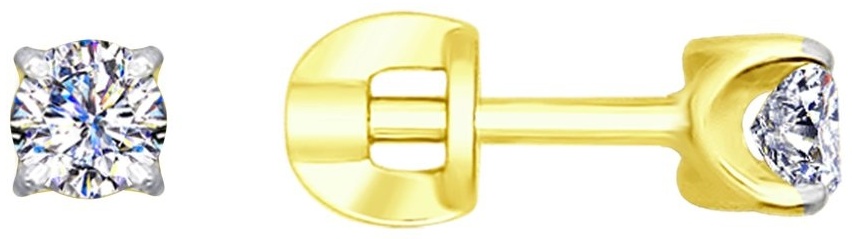 Пусеты SOKOLOV EAR-SO-585-477965 вес 1.14 г золото, бриллиант