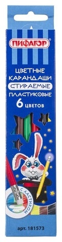 Цветной карандаш Пифагор форма шестигранная 6 шт