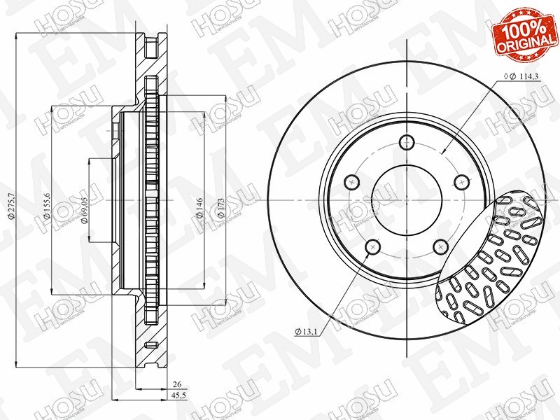 Диски HOSU передние HSDB0133