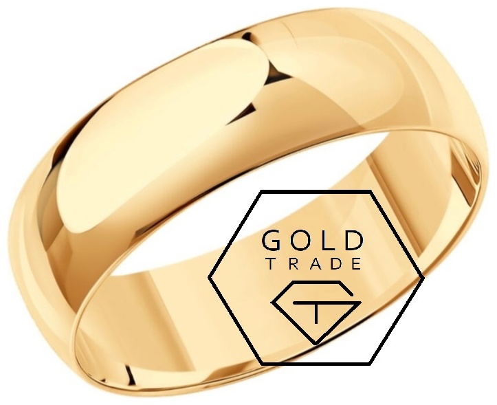 GOLD TRADE gt-100102-5мм размер 19, 19.5, 20, 21.5 вес 3 г золото, без вставок