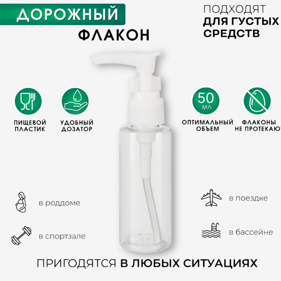 MIA HOME флакон дорожный наливным путем пластик 50 мл 1 шт