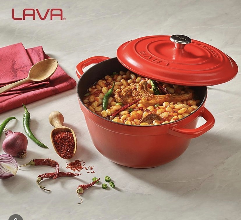 Кастрюля 4.5 л, Lava LV Y TC 24 K1 Red чугун